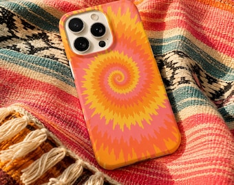 Coque de téléphone tie-dye coucher de soleil pour tous les amoureux du style rétro des années 70
