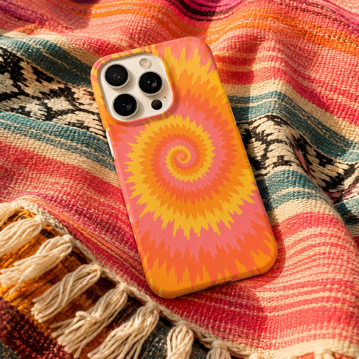 Sunset Tie Dye Phone Case for Anyone Who Loves Retro 70s Vibes | Etsy product mockup