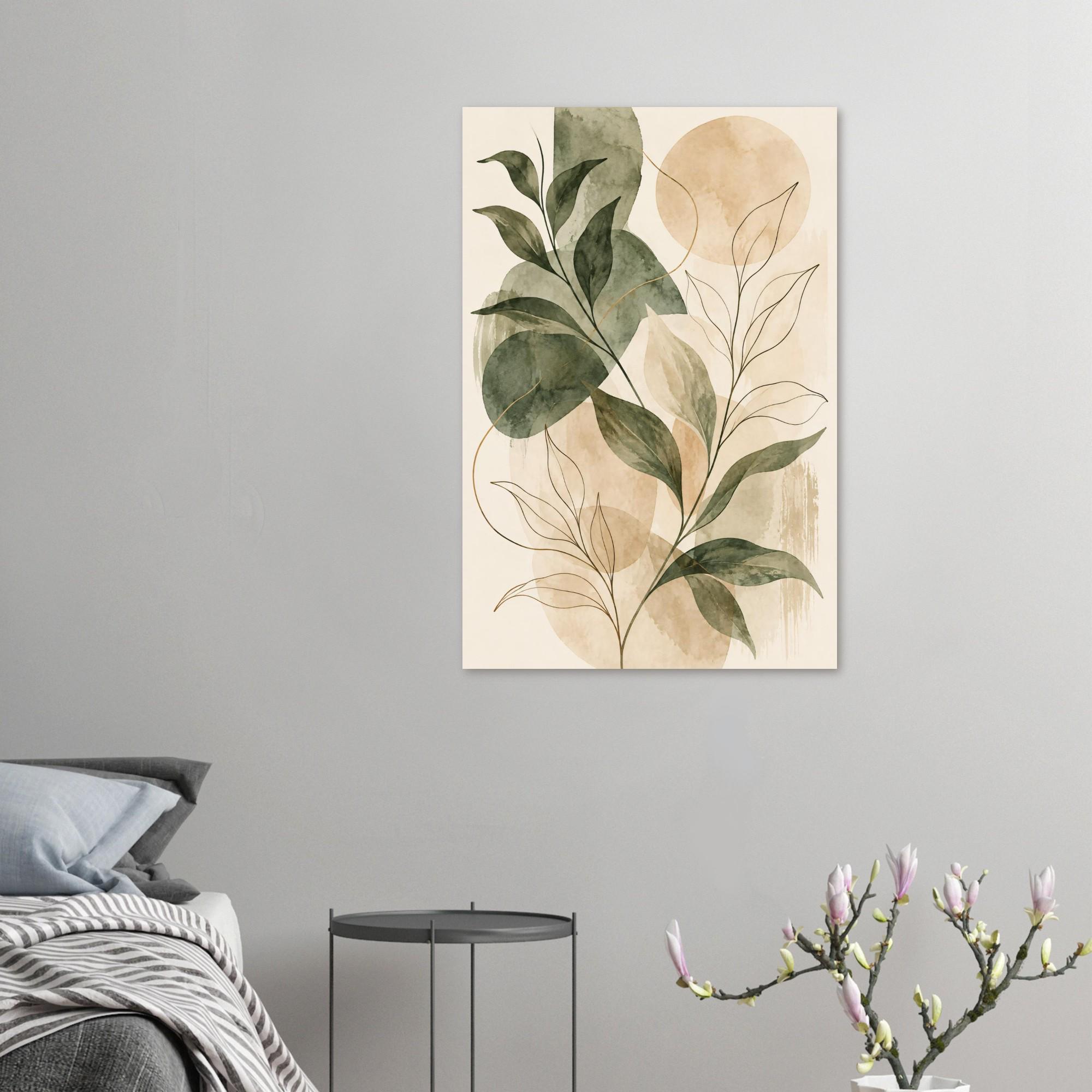 Quiet Luxury Abstract Botanical Poster in Muted Sage and Cream Tones | Etsy product mockup