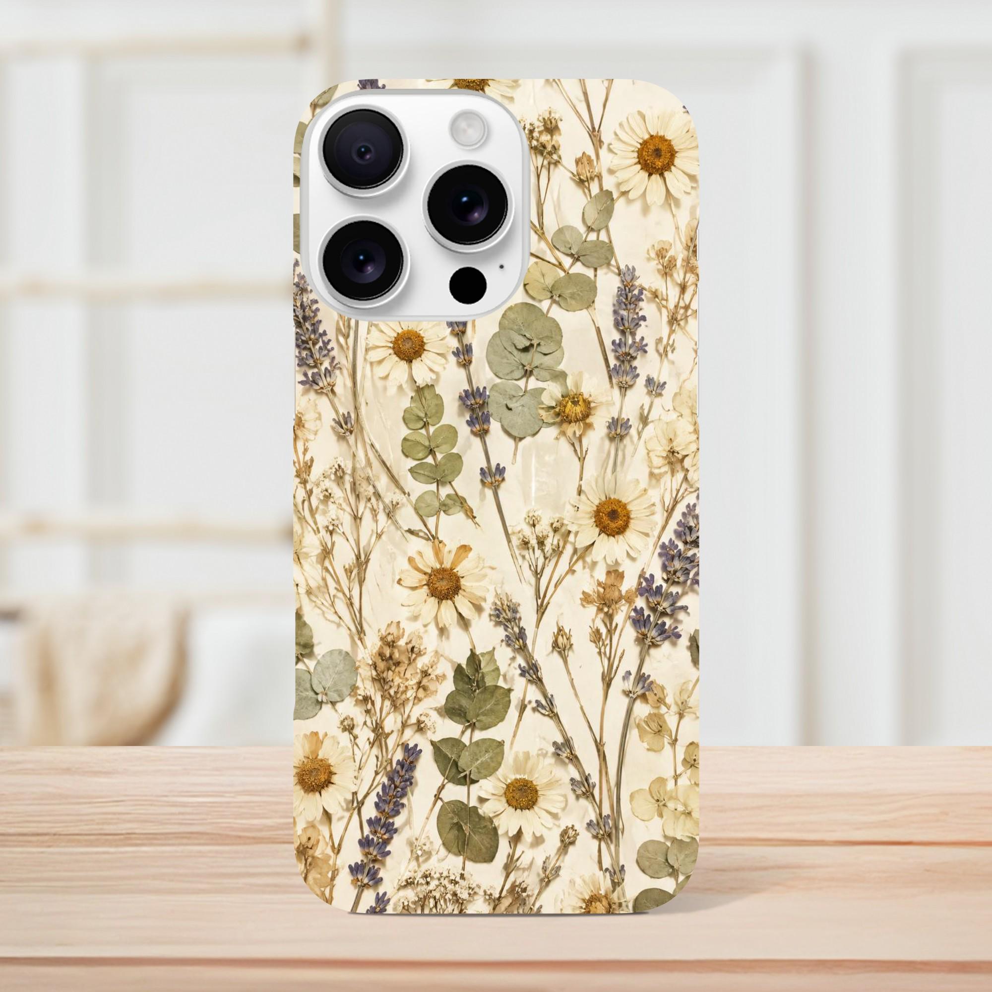 Pressed Flower Phone Case for Botanical Lovers Who Love Soft Aesthetics | Etsy product mockup