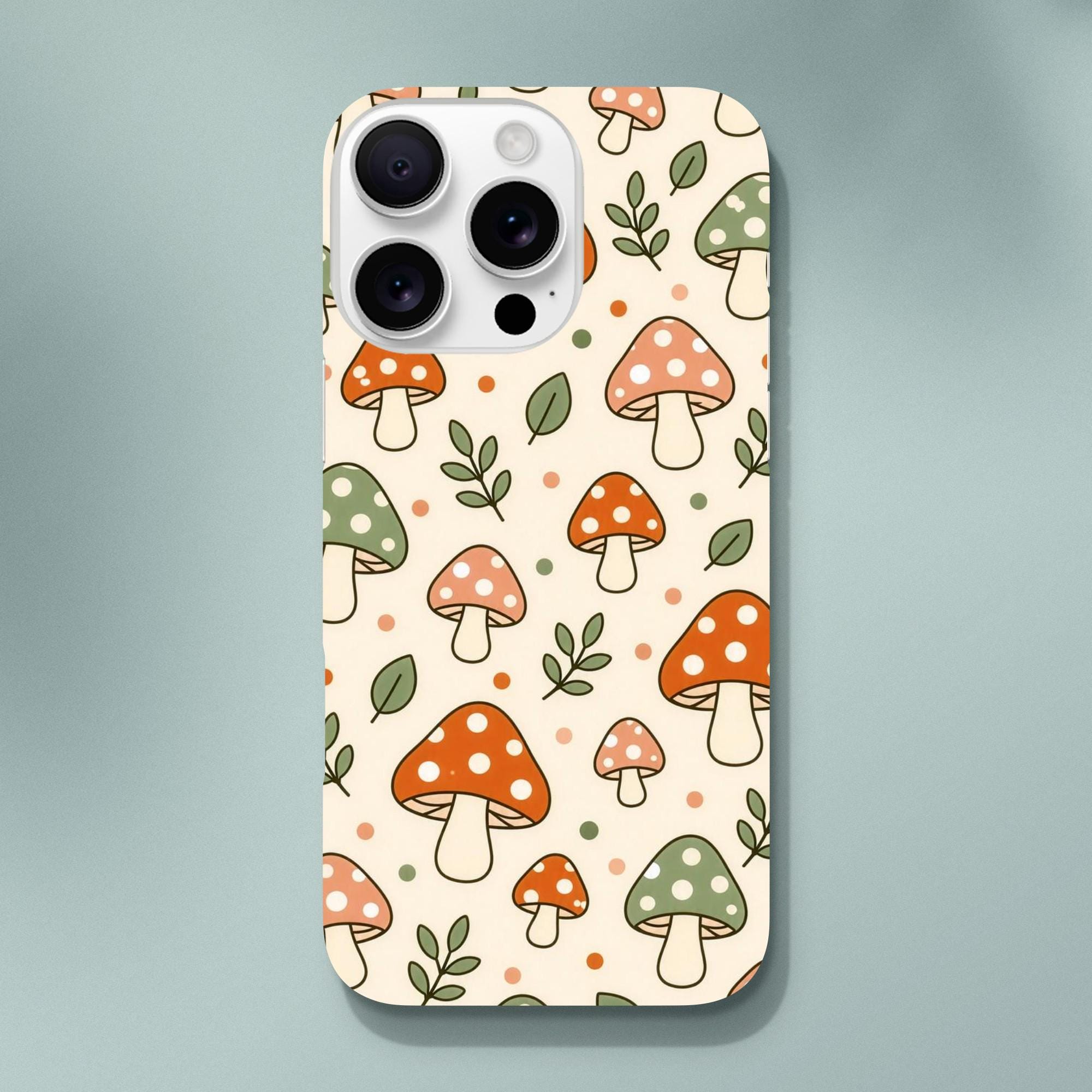 Mushroom Phone Case, Cottagecore Aesthetic Case, Cute Mushroom Pattern Case, Whimsical Nature Case, Cozy Cottagecore Phone Case | Etsy product mockup
