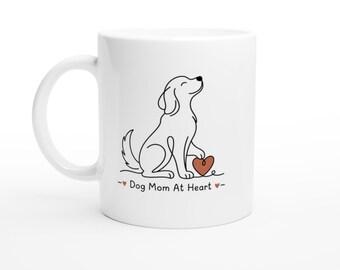 Mug « Maman de chien dans l'âme », Mug pour amoureux des chiens, Mug minimaliste avec silhouette de chien, Mug esthétique pour propriétaire de chien