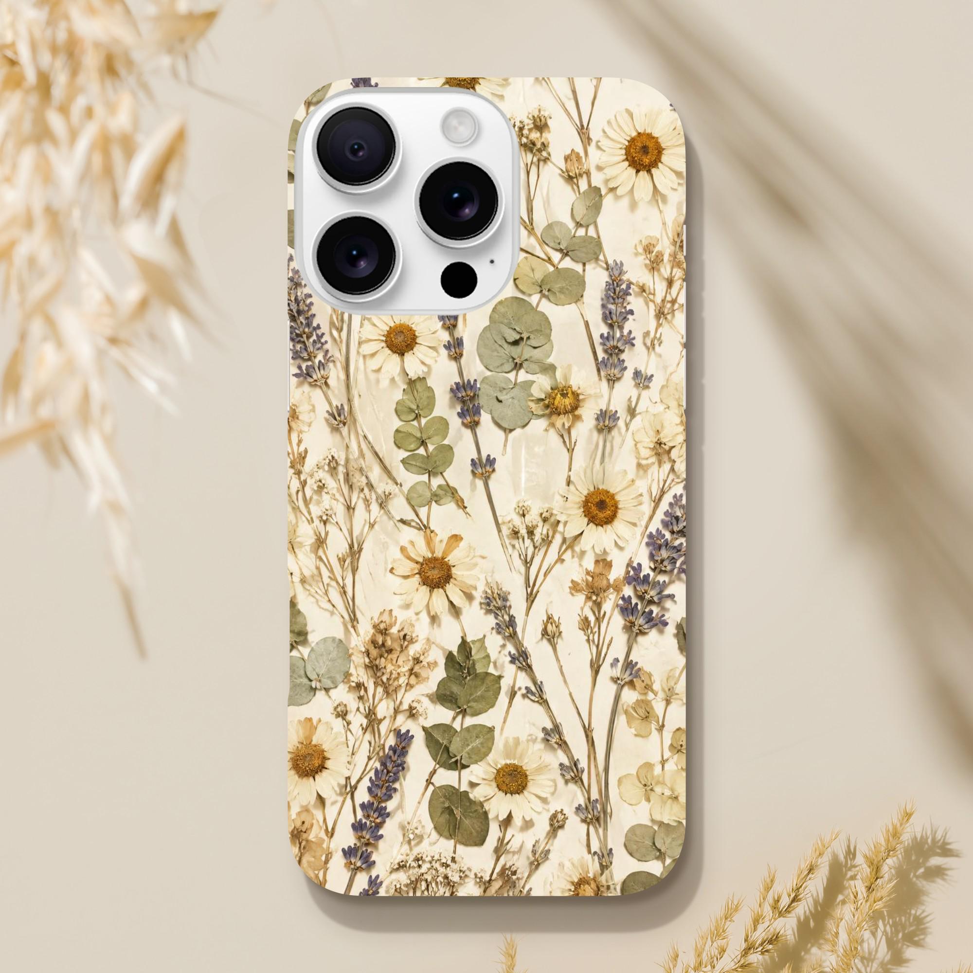 Pressed Flower Phone Case for Botanical Lovers Who Love Soft Aesthetics | Etsy product mockup