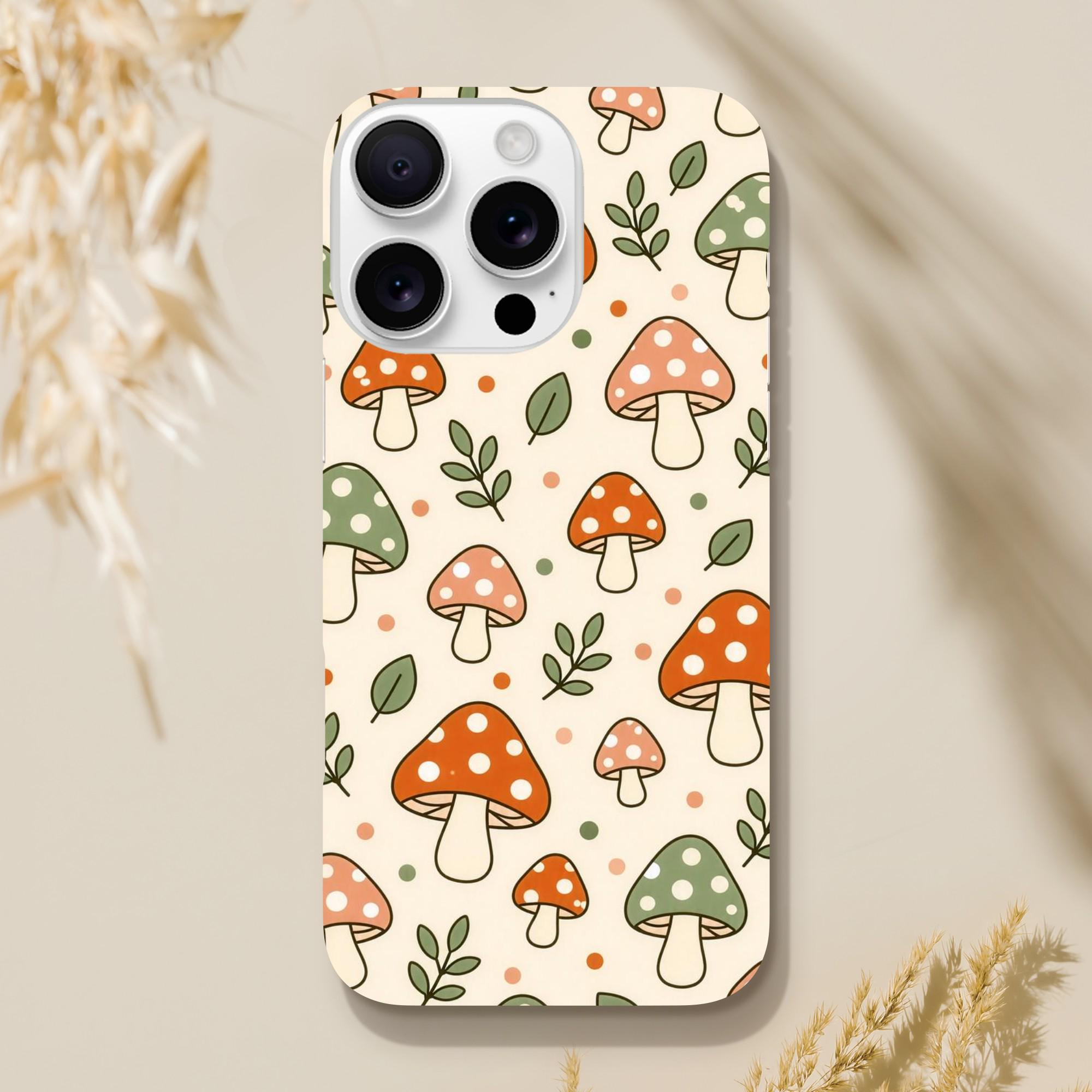 Mushroom Phone Case, Cottagecore Aesthetic Case, Cute Mushroom Pattern Case, Whimsical Nature Case, Cozy Cottagecore Phone Case | Etsy product mockup