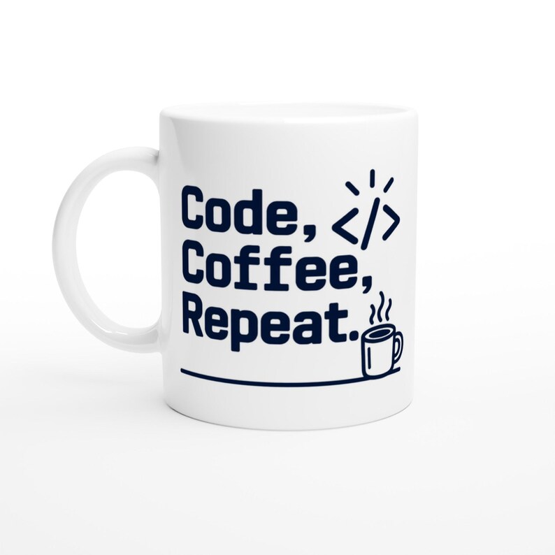Code Coffee Repeat Mug for Developers Who Debug Better With Caffeine image 3