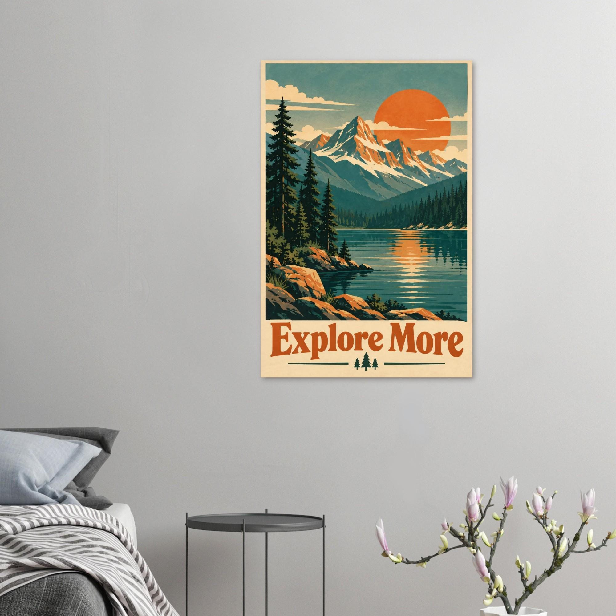 Explore More Vintage National Park Poster in Retro Mid Century Travel Style | Etsy product mockup