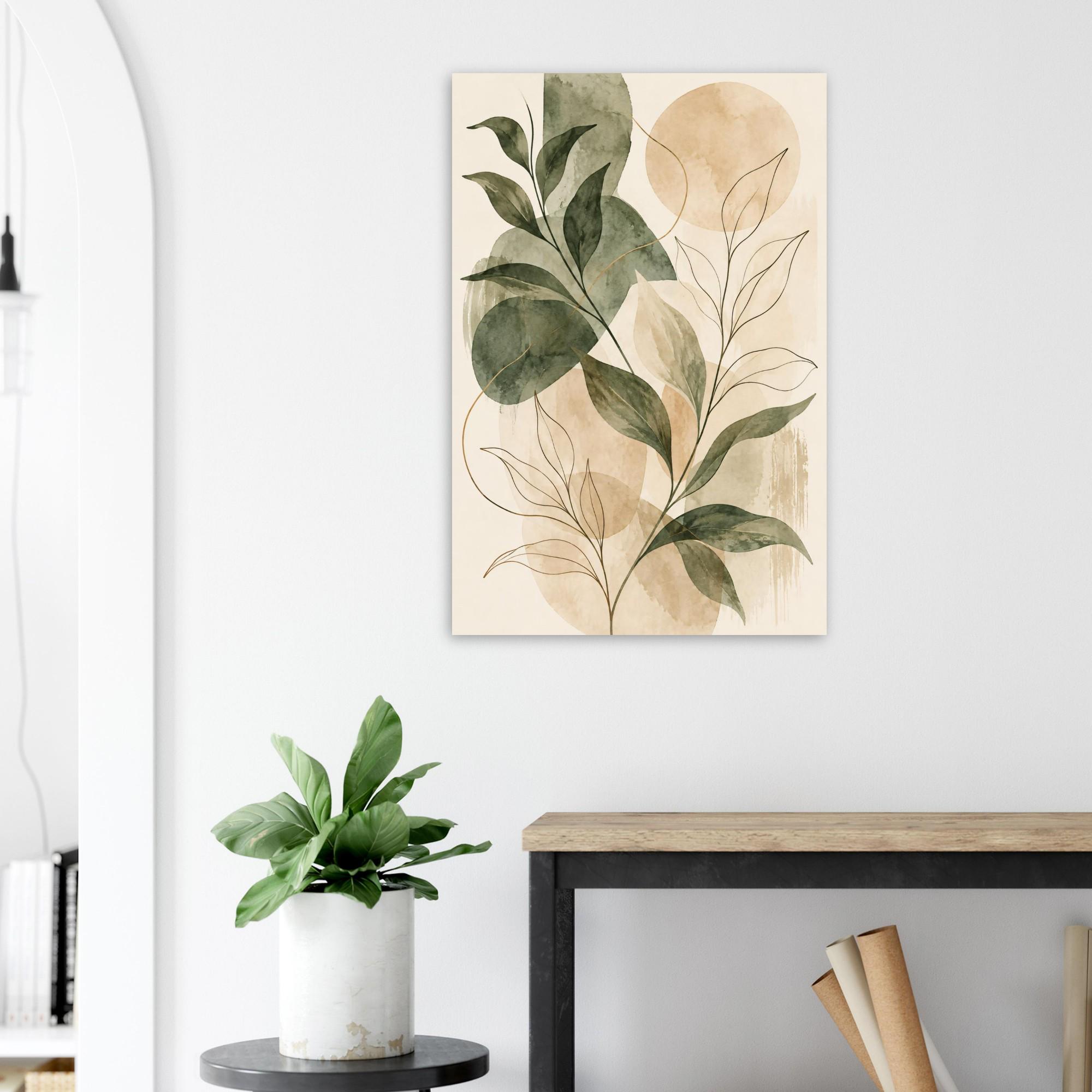 Quiet Luxury Abstract Botanical Poster in Muted Sage and Cream Tones | Etsy product mockup