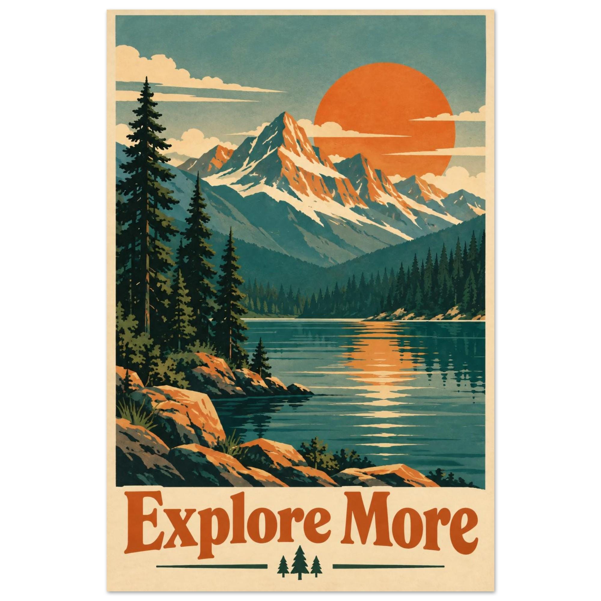 Explore More Vintage National Park Poster in Retro Mid Century Travel Style | Etsy product mockup