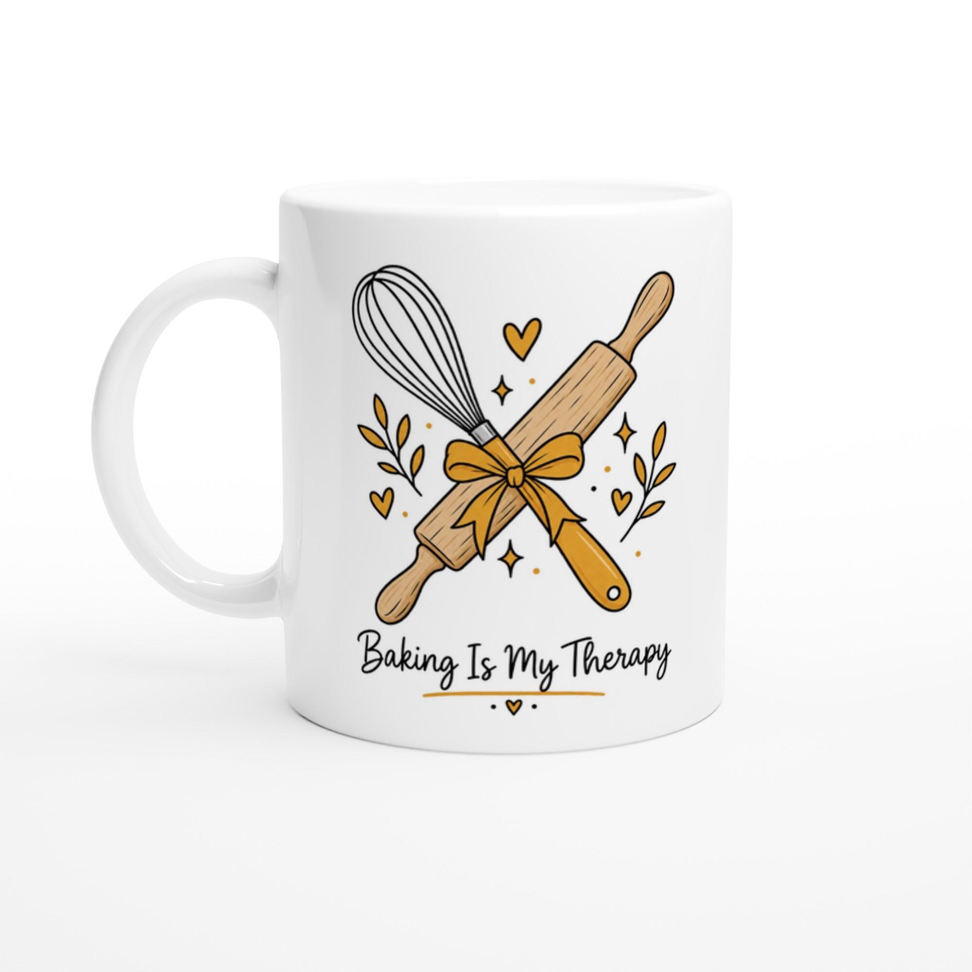 Baking Is My Therapy Mug for Home Bakers Who Find Peace in Flour and Sugar | Etsy product mockup