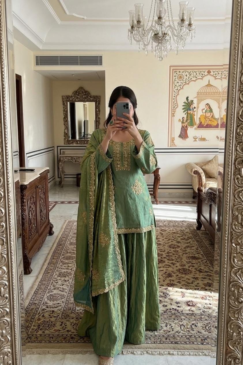 Sage Green Pakistani Dress - Etsy