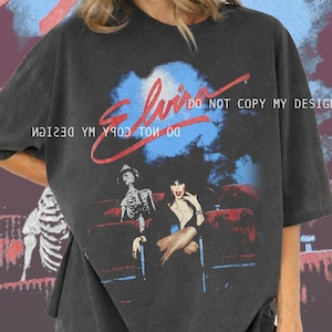 Camiseta con estampado de esqueleto de Elvira de película de terror – Camiseta vintage de concierto - La Señora de la Oscuridad