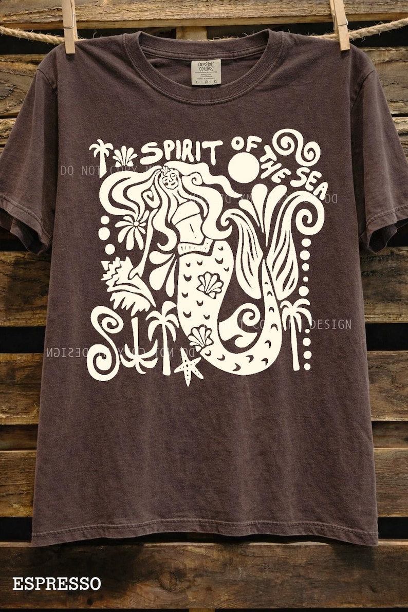 ocean inspired mermaid graphic tee boho beach style
