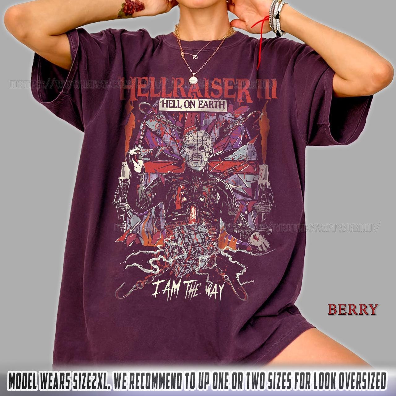 Hellraiser III Hell on Earth Shirt, Pinhead Horror Movie Tee, Gothic ...