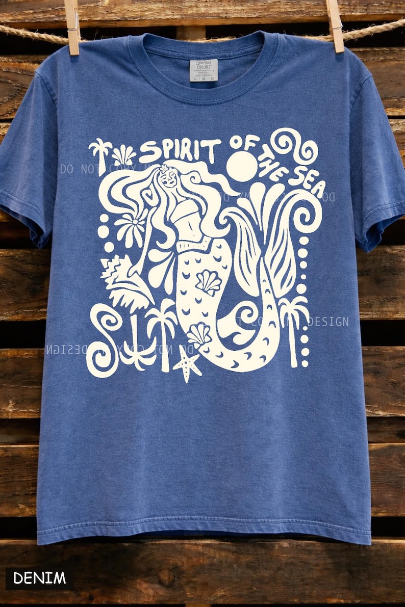 coastal beach shirt mermaid design summer outfit