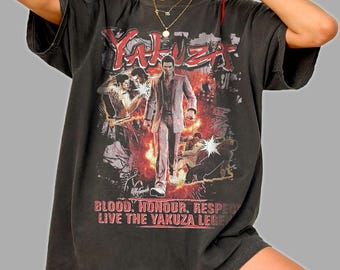 Vintage Yakuza Graphic Tee, Japanese Crime Streetwear Shirt, Oversized Grunge Samurai Mafia Tee, Retro Anime Style Urban Fashion 90s