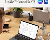 Modèle CV ATS Français Étudiant - Template Cv Word et Canva - Curriculum Vitae Minimaliste - Recherche Stage Alternance - Cv ATS Friendly