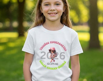 Schulkind Shirt 2026 personalisiert mit Namen | Einschulungsgeschenk | Schulanfang T-Shirt | Erster Schultag | Jahreszahl Wunschname Mädchen