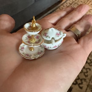 Antique miniature porcelain dollhouse fine china
