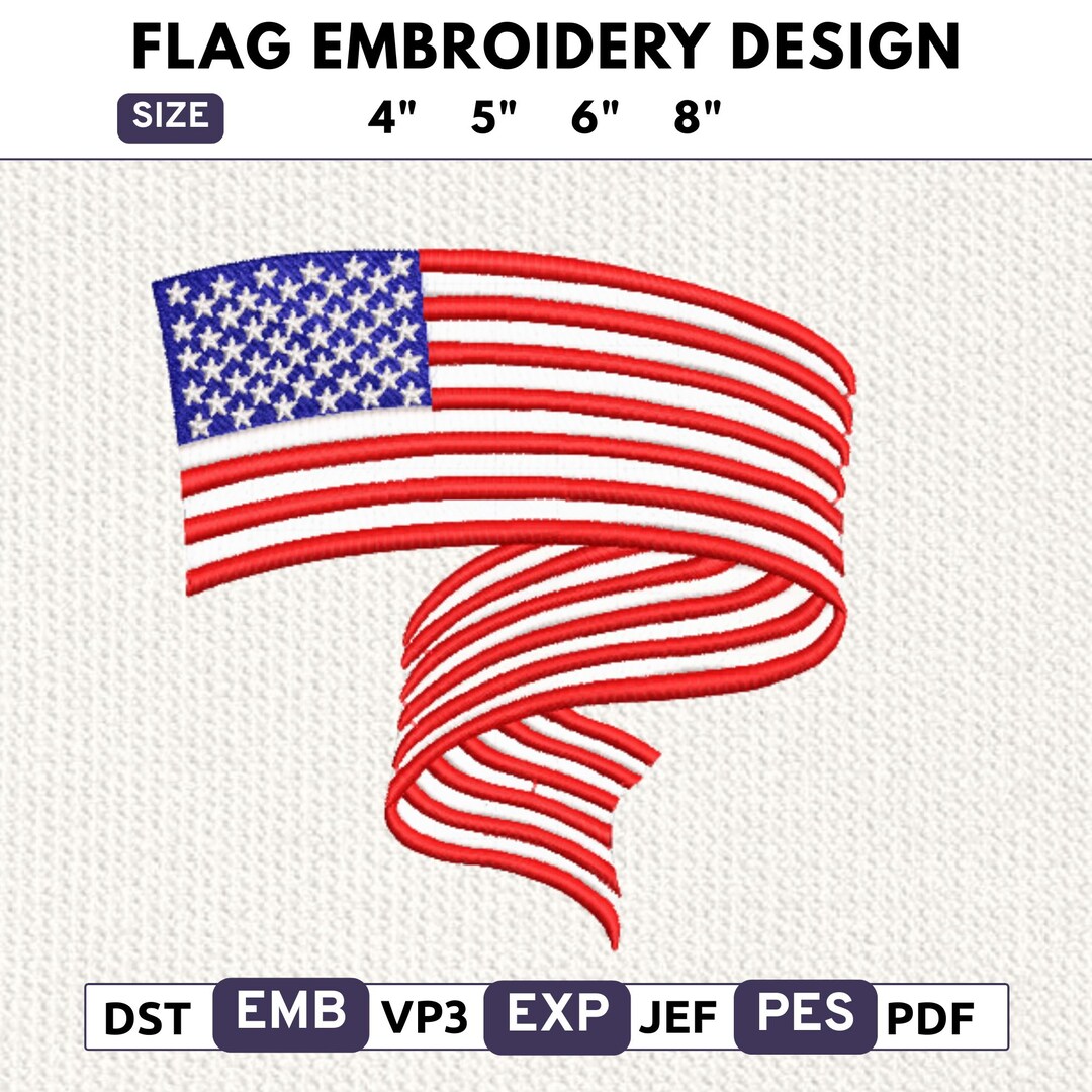 Trendy American Flag Embroidery Designs, American Flag Embroidery ...