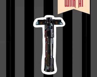 Kylo Ren Lightsaber Holographic Star Sticker, Star Wars Car Decal