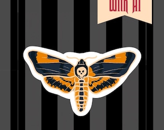 Death's Head Moth Vinyl Sticker, Silence of the Lambs, Horror Art