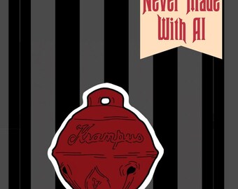 Krampus Bell Enamel Pin - German Folklore Yule Stocking Stuffer