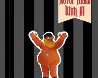 Gritty Mascot Mini Sticker, Philadelphia Flyers Hockey, Weather Resistant