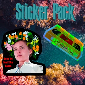 Midsommar VHS Holographic Sticker Final Girl Sticker 2 Pack Florence Pugh Midsommar A24 VHS Movie Horror Weather Resistant