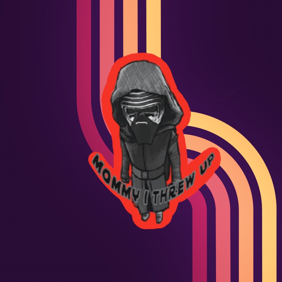 Kylo Ren Meme Vinyl Sticker, Adam Driver Art, Sith Dark Side Sticker ...