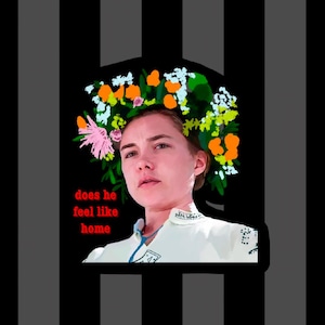 Final Girls Stickers Midsommar Dani Florence Pugh Portrait Vinyl Sticker A24 Horror Movie Art Cult Movies Ari Aster Weather Resistant