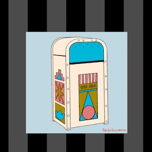 Fantasyland Trash Can Art Print, Small World Decor (4x6)