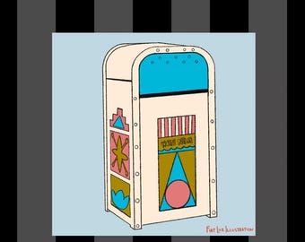 Wydruk artystyczny „Fantasyland Trash Can”, dekoracja małego świata (4x6)