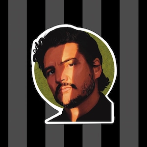 Pedro Pascal Vinyl Sticker, Pedro Pascal Art, TLOU Sticker, Laptop sticker, Star Wars Stickers, Star Wars Fan, Mando Weather Resistant