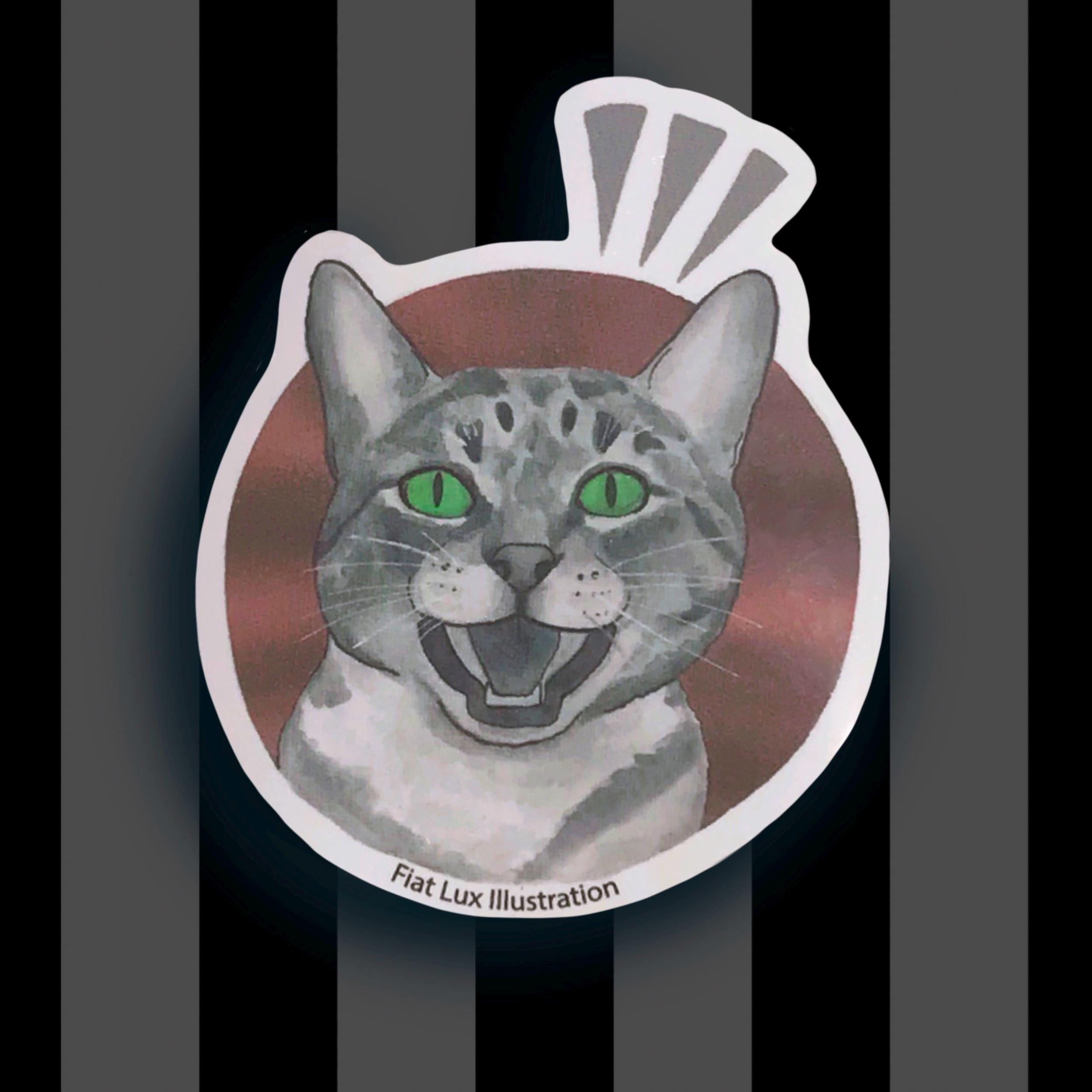 Excited Tabby Cat Vinyl Sticker, Funny Screaming Cat Art - Etsy