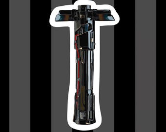 Kylo Ren Lightsaber Holographic Star Sticker, Star Wars Car Decal