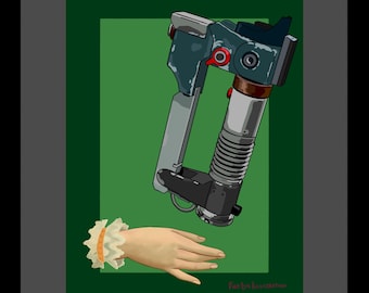 Victorian Star Wars Art Print: Ezra Bridger Lightsaber, Sci-Fi Decor (5x7)