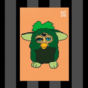 Cursed Furbies Rough Day Falsies Furby Humor 4x6 Art Print 90s toys furby fandom meme wall art decor