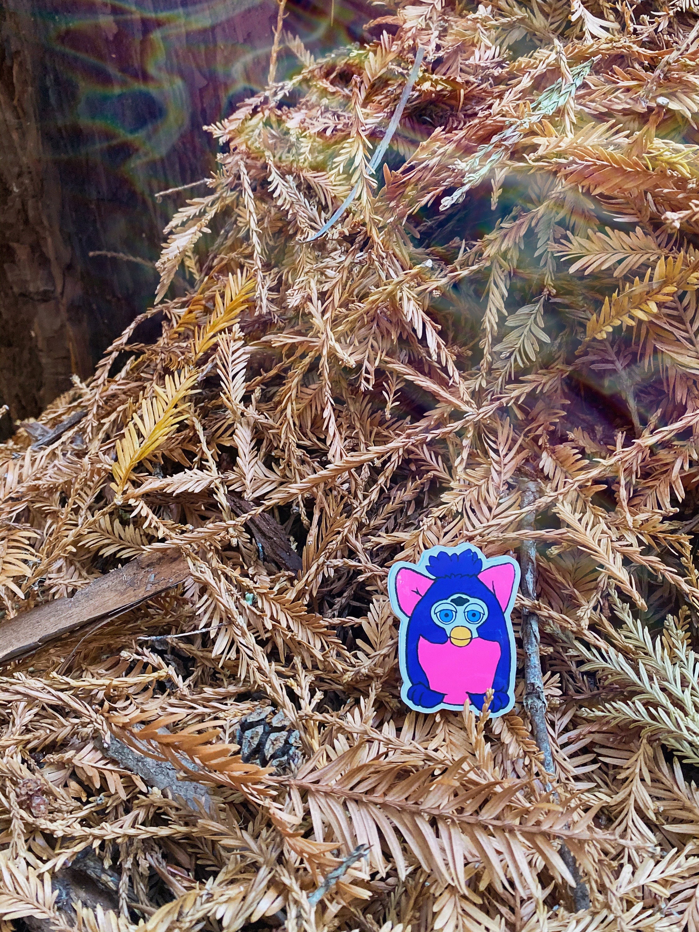 Furby Art Neon Purple 90s Vintage Toy Mini Sticker – Fiat Lux