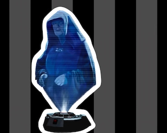 Hologram Palpatine Darth Sidious Transparent 2 Inch Sticker