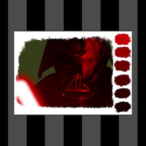 Digital Sketchbook 5x7 Cracked Helmet Vader Anakin Hayden Christensen Kenobi Dark Side Art Print Fanart Wall Art Nerd Decor The Empire