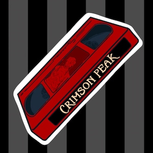 Crimson Peak VHS Acrylic Pin, Horror movie, VHS pin, Retro video tape, halloween lapel pin, cult movies, Guillermo del Toro, scary movies
