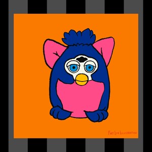 Cursed Furbies - Neon Dreams 90s Kid Vintage Toy Furby 1998, 4x6 Art Print, 90s kids, 90s toys, furby fandom, furby meme art, wall art decor