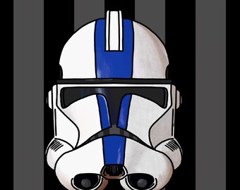 501st Clone Trooper Helmet Acrylic Keychain, Star Wars Fanart