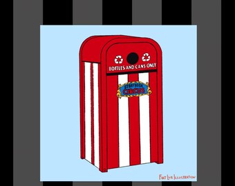 Dumbo Circus papperskorgstavla, nyckfull temaparkskonst (4x6)