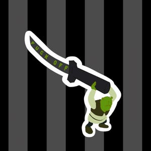 Insult Sword Sticker Shrek Eff Off, Transparent Stickers, Sword Art, Insult Stickers, Funny Gifts Laptop Sticker Planner Car Hydroflask