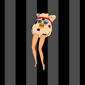 Cursed Furby - Barbie Legs Mini Sticker, 90s kids, 90s toys, furby fandom, furby meme sticker, retro stickers, meme art