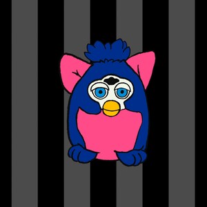 Furby Neon Purple 5cm Vinylsticker