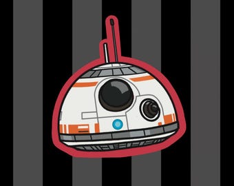 BB-8 Droiden Vinyl Aufkleber | Star Wars Fan Art, rote Outlines
