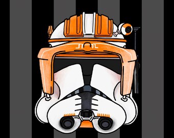 Cody Helmet Light Side Clone Trooper Acrylic 2 Inch Keychains
