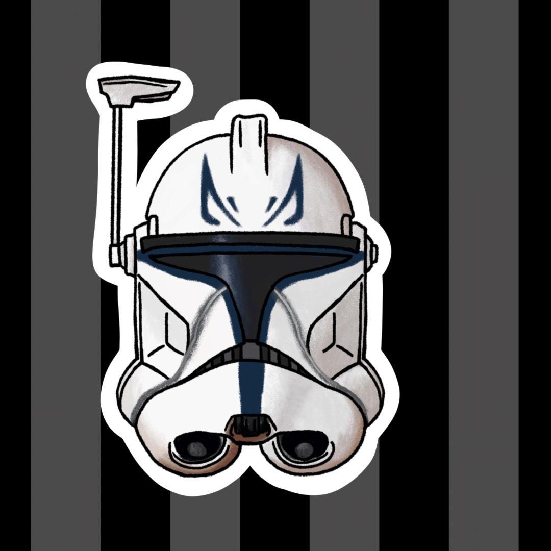 Captain Rex Helmet Vinyl Sticker, Star Wars Fan Art - Etsy